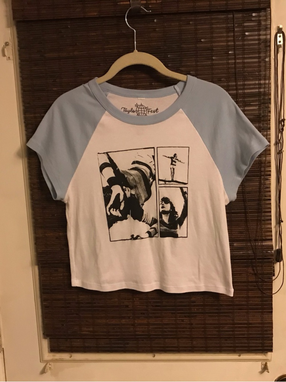 Taylor Swift  Cropped SS Blue Sleeve Tee